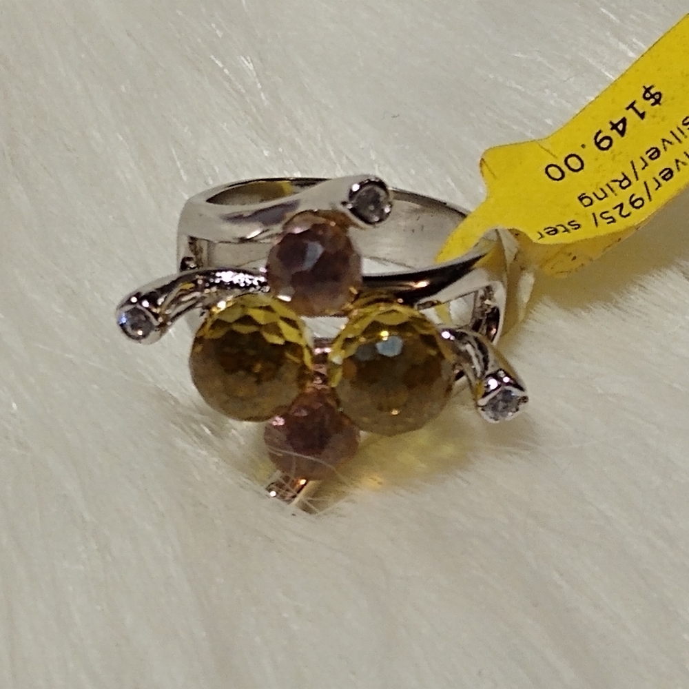 Unique Sphere Gemstone Ring, S 7.5 - image 7